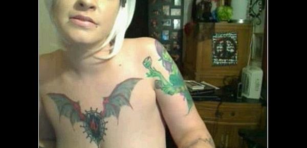  beautiful rockabilly tattooed webcam girl shows me busty tits